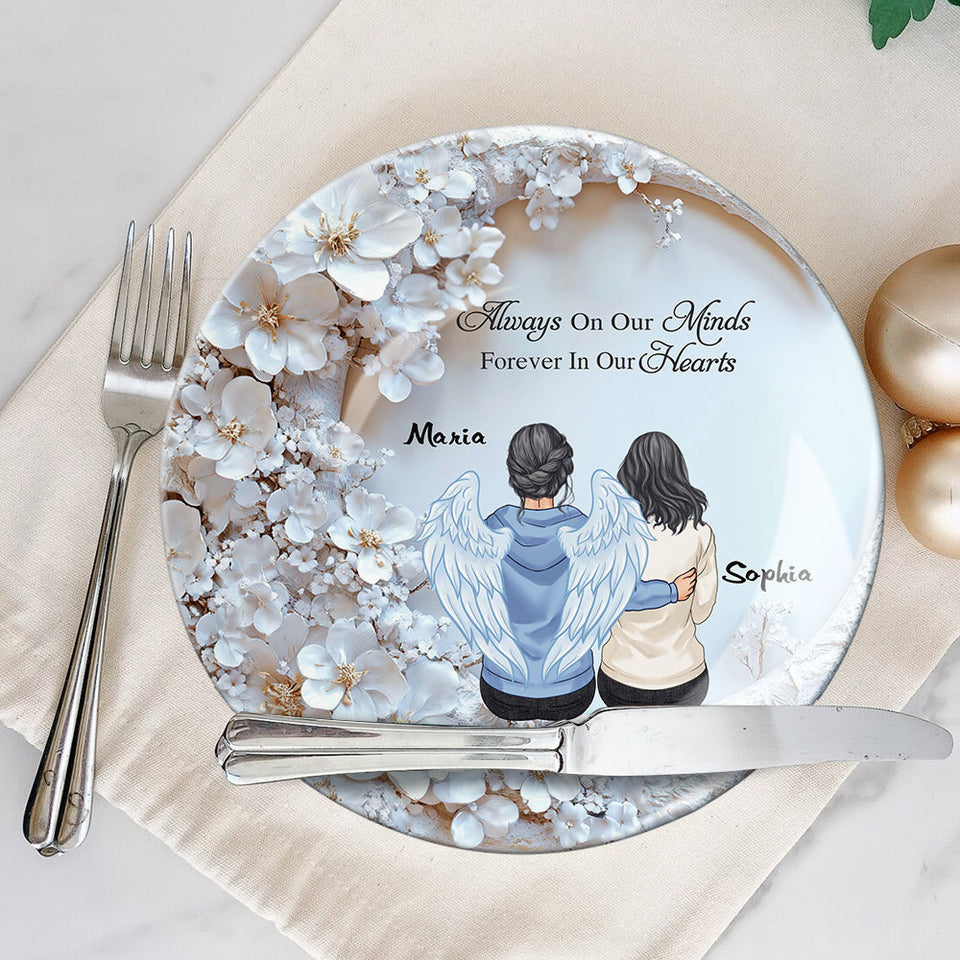 Je suis toujours avec toi - Assiette ronde en céramique personnalisée « Je suis toujours avec toi »
