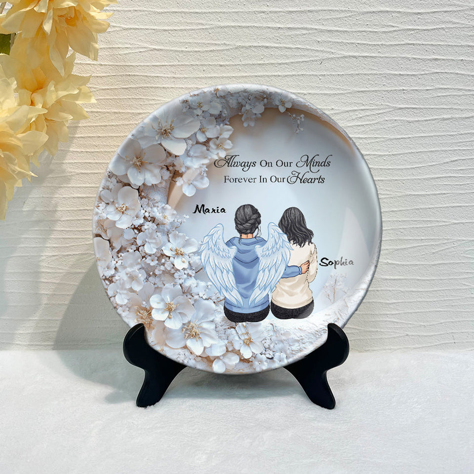 Je suis toujours avec toi - Assiette ronde en céramique personnalisée « Je suis toujours avec toi »