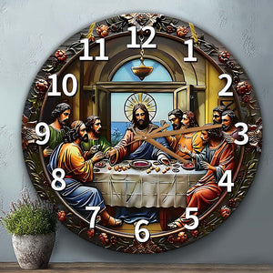 Horloge murale chrétienne La Cène