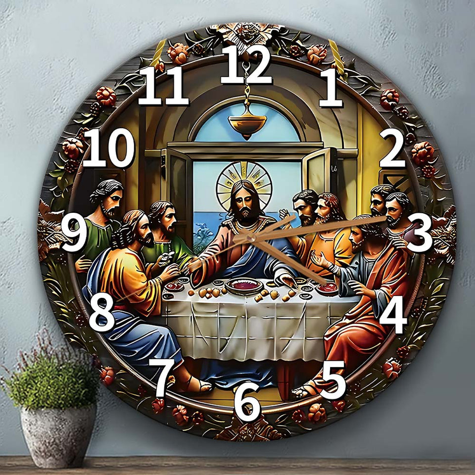 Horloge murale chrétienne La Cène