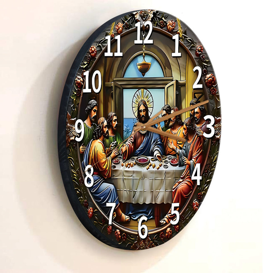 Horloge murale chrétienne La Cène