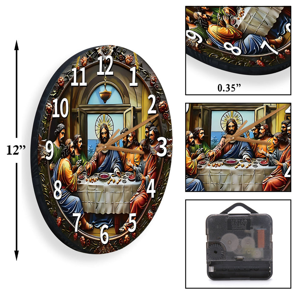 Horloge murale chrétienne La Cène