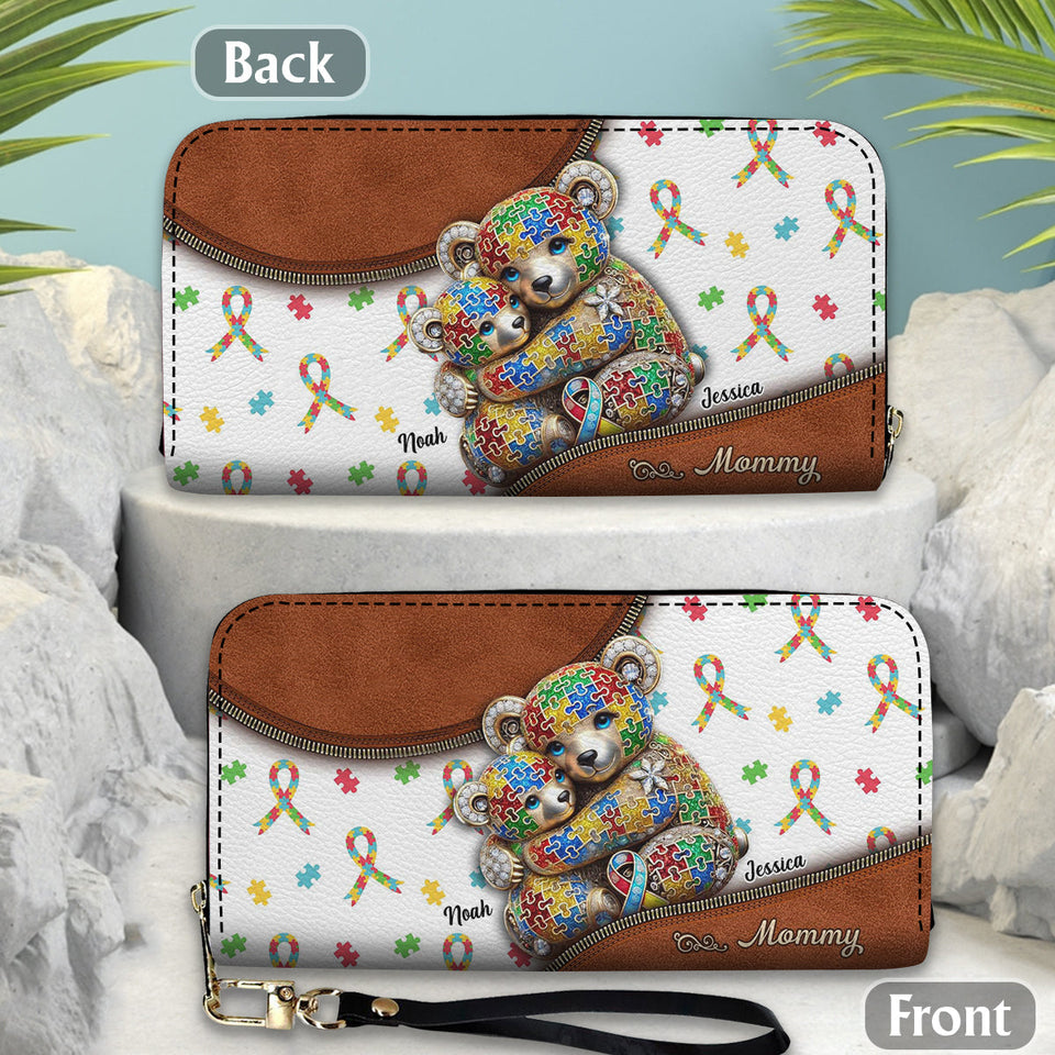 Autism Mom - Personalized Autism Awareness Leather Long Wallet