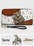 Autism Mom - Personalized Autism Awareness Leather Long Wallet