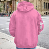 En octobre, on porte du rose ! Sweat à capuche gaufré personnalisé « Fantôme mignon » pour la sensibilisation au cancer du sein.