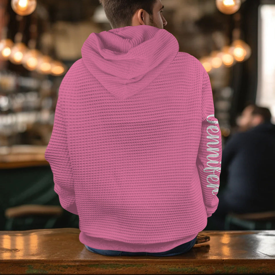 En octobre, on porte du rose ! Sweat à capuche gaufré personnalisé « Fantôme mignon » pour la sensibilisation au cancer du sein.
