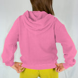 En octobre, on porte du rose ! Sweat à capuche gaufré personnalisé « Fantôme mignon » pour la sensibilisation au cancer du sein.