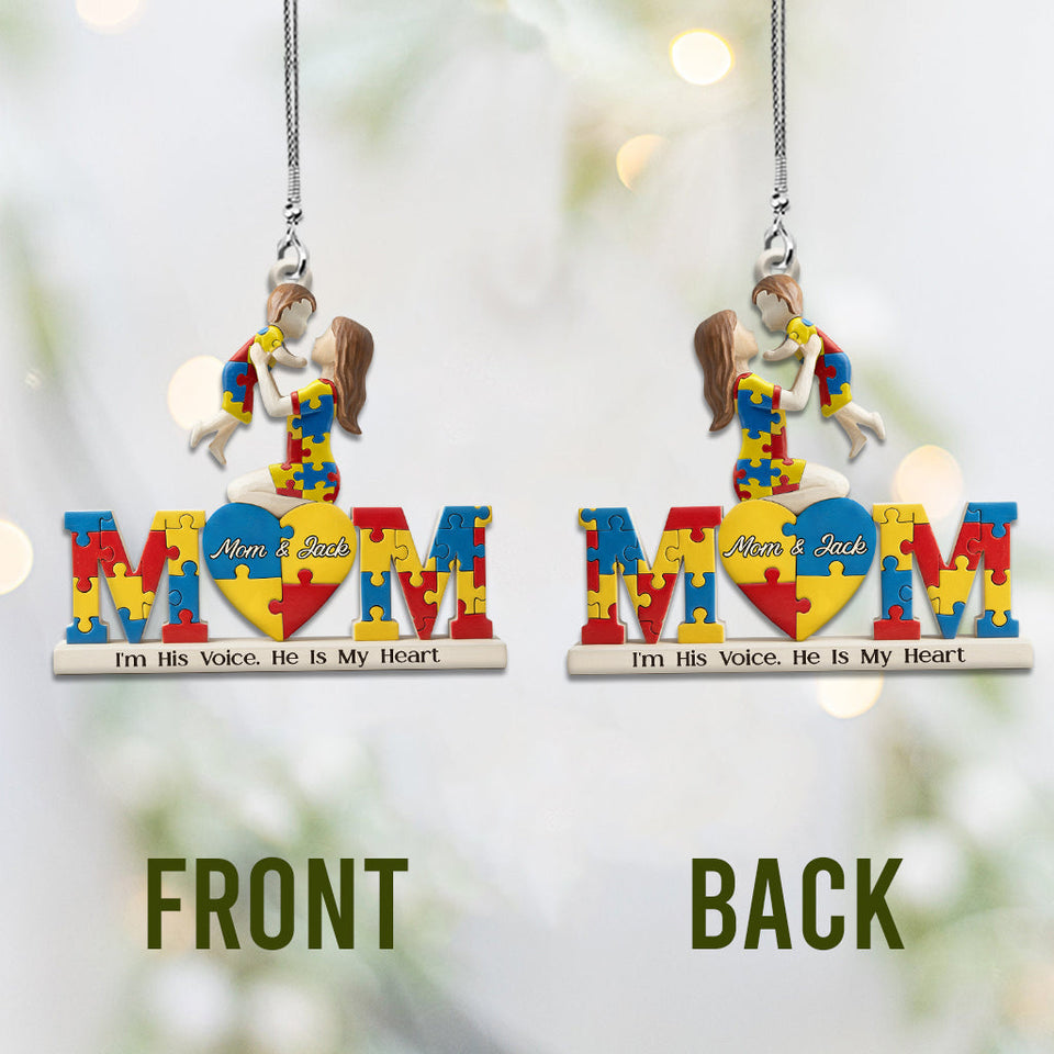 I'm His Voice - Personalized Autism Awareness Car Ornament