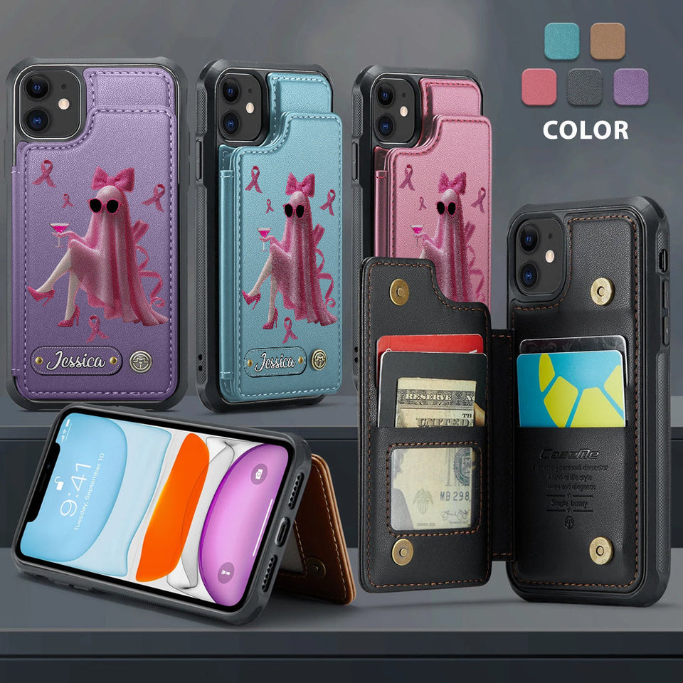 Pink Out - Personalized Breast Cancer Awareness Wallet Phone Case