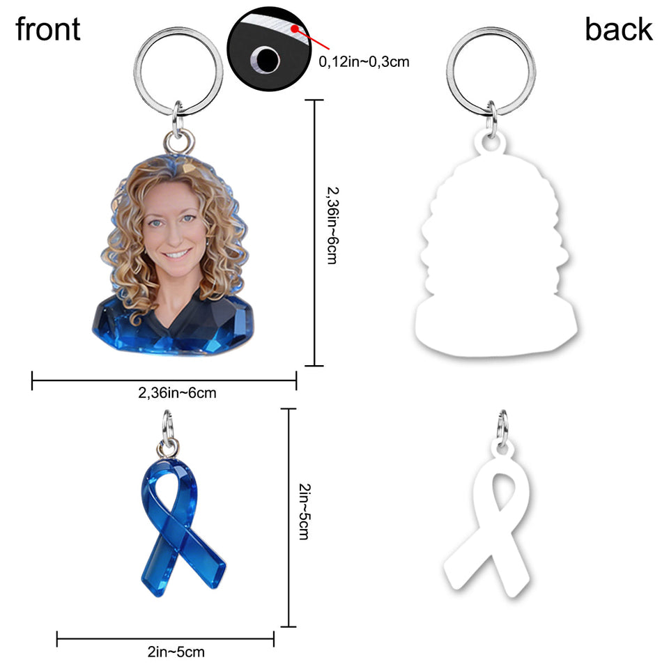 Faith Hope Love - Personalized Breast Cancer Awareness Keychain With Charms