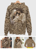 La Sainte Famille - Sweat à capuche chrétien à motif gaufré