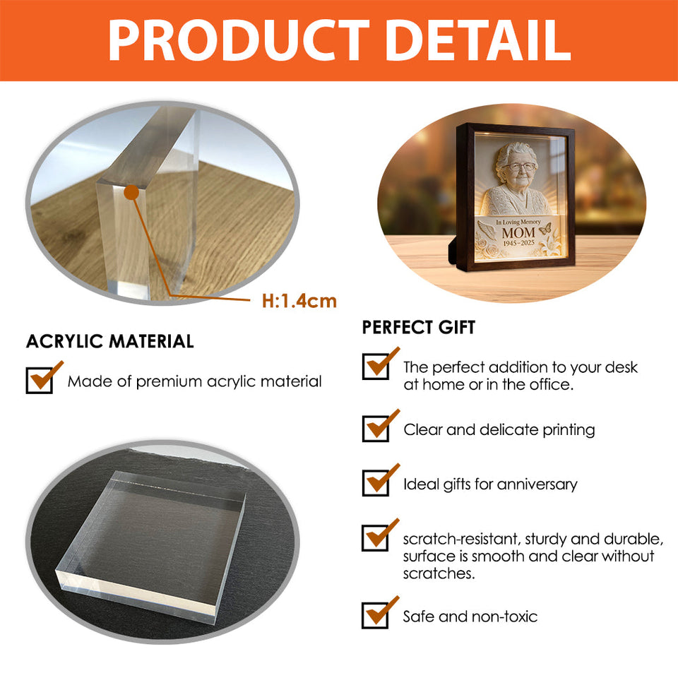 In Loving Memory - Personalized Memorial Custom Shaped Acrylic Plaque