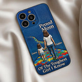 Proud Dad Of The Toughest Boy I Know - Personalized Autism Awareness 3D Embossed Leather Phone Case