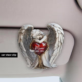 Sur les ailes d'un ange - Clip de pare-soleil de voiture personnalisé en forme de mémorial