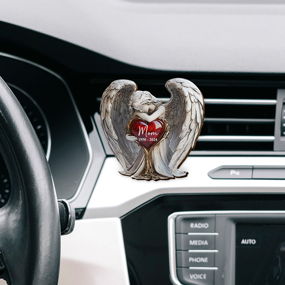 Sur les ailes d'un ange - Clip de pare-soleil de voiture personnalisé en forme de mémorial
