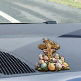 Adorables lapins - Clip de pare-soleil de voiture personnalisé en forme de chrétien