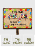 Autism Decor - In This House, It's Ok To Be Different - Personalized Autism Awareness Rectangle Metal Sign