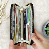 Hope - Personalized Breast Cancer Awareness Leather Long Wallet