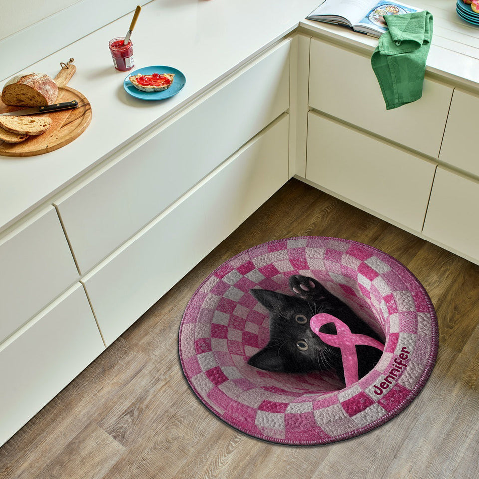 The Warrior - Personalized Breast Cancer Awareness Non-Slip Tufted Rug