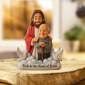 Safe In The Arms Of Jesus - Personalized Memorial Custom Shaped Acrylic Plaque