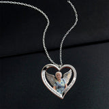 Your Wings Were Ready But My Heart Wear Not - Personalized Memorial Shaped Metal Pendant Necklace