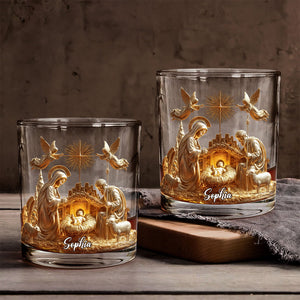 Moment de la Nativité - Verre à whisky chrétien personnalisé