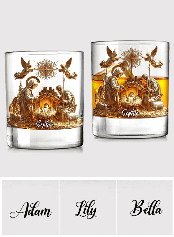 Moment de la Nativité - Verre à whisky chrétien personnalisé