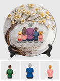 Les petits-enfants rendent la vie plus belle - Assiette ronde en céramique personnalisée pour grand-mère