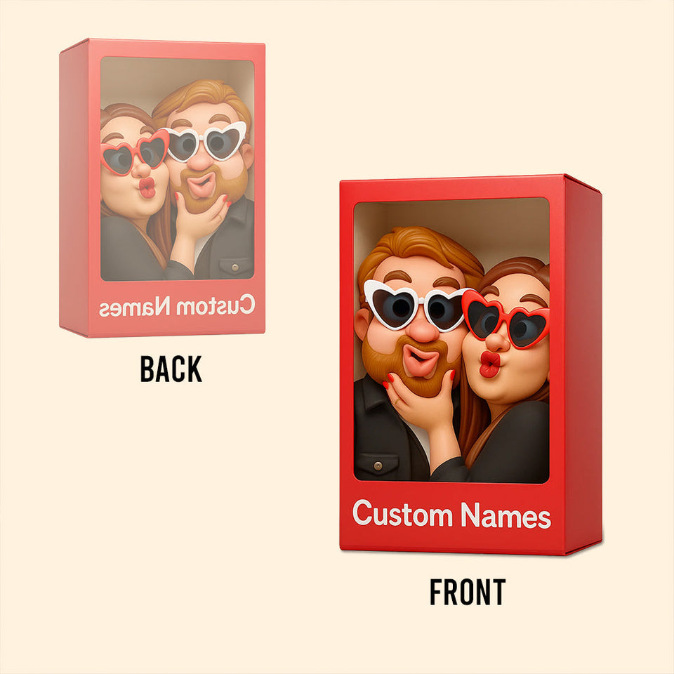 (TEST) Cadeau humoristique, style mascotte exagérée et cartoon - Plaque acrylique personnalisée pour couple (Copie)