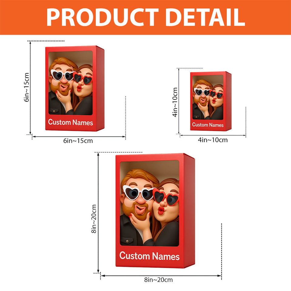 (TEST) Cadeau humoristique, style mascotte exagérée et cartoon - Plaque acrylique personnalisée pour couple (Copie)