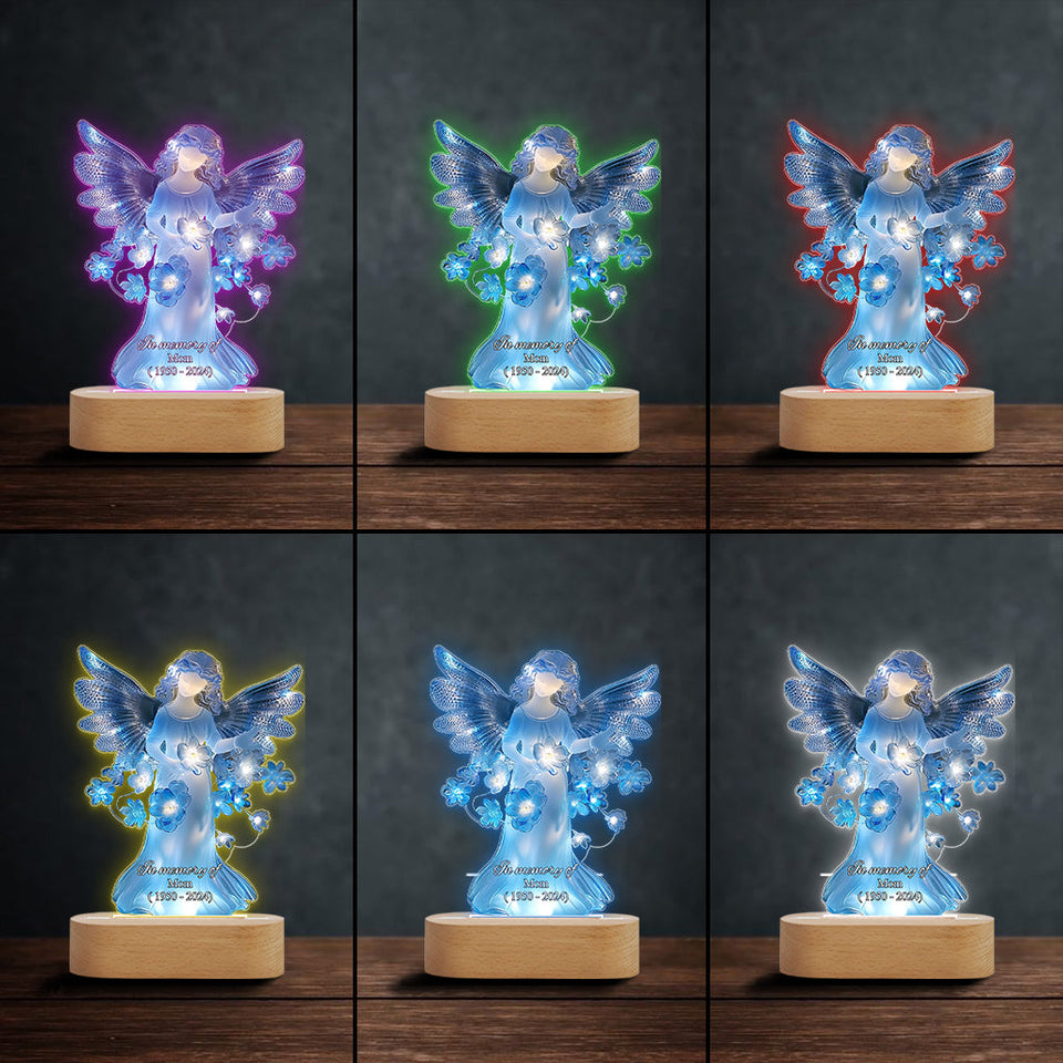 À la mémoire de - Plaque commémorative personnalisée avec socle lumineux