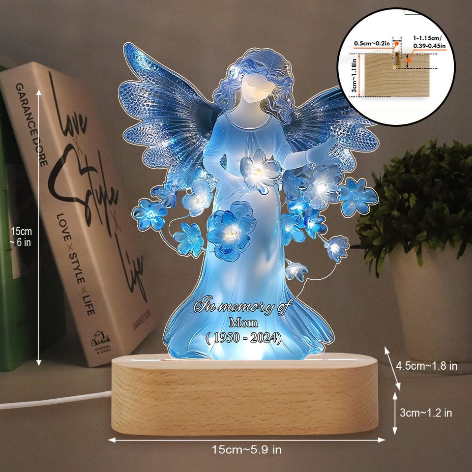 À la mémoire de - Plaque commémorative personnalisée avec socle lumineux