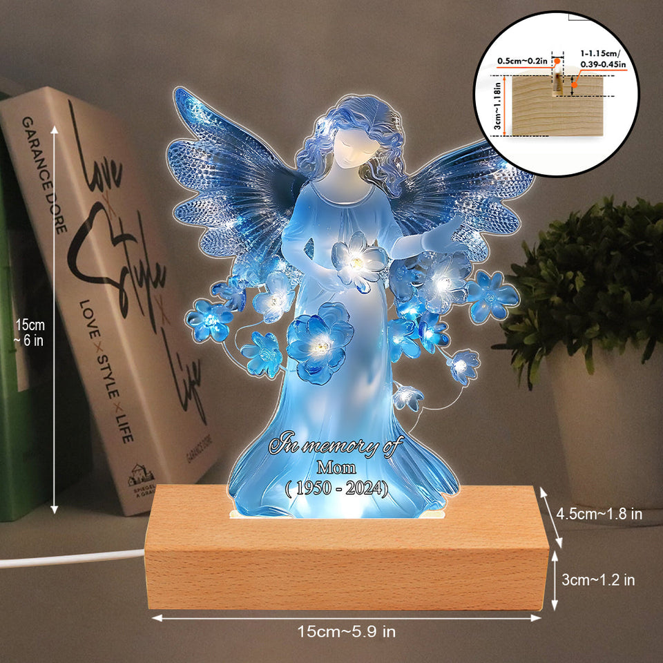À la mémoire de - Plaque commémorative personnalisée avec socle lumineux