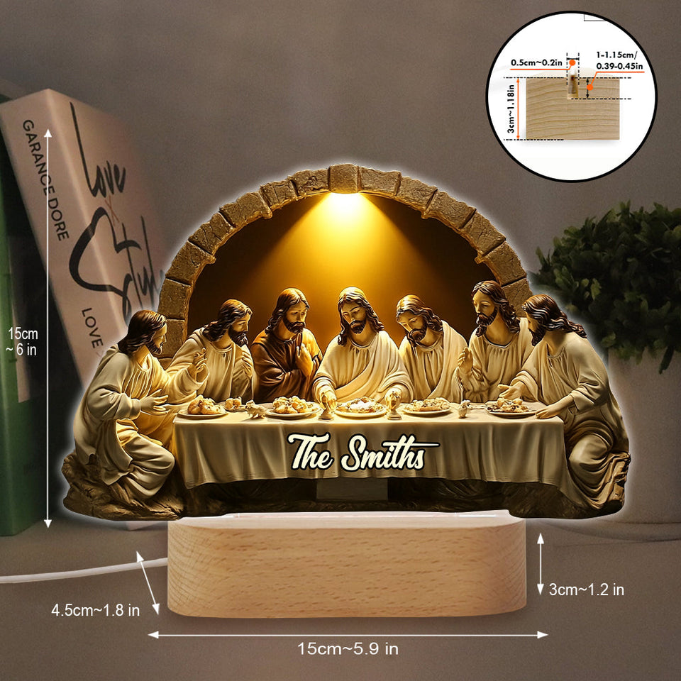 La Cène - Plaque lumineuse personnalisée en forme de croix chrétienne