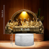 La Cène - Plaque lumineuse personnalisée en forme de croix chrétienne