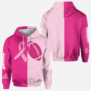 Pink Ribbon Football - Personalized Breast Cancer Awareness All Over Shirt