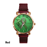 Green Ribbon - Personalized Mental Health Awareness Women Hand Watch
