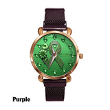 Green Ribbon - Personalized Mental Health Awareness Women Hand Watch