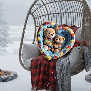 Strong Mama - Personalized Autism Awareness Faux Fur Shaped Pillow