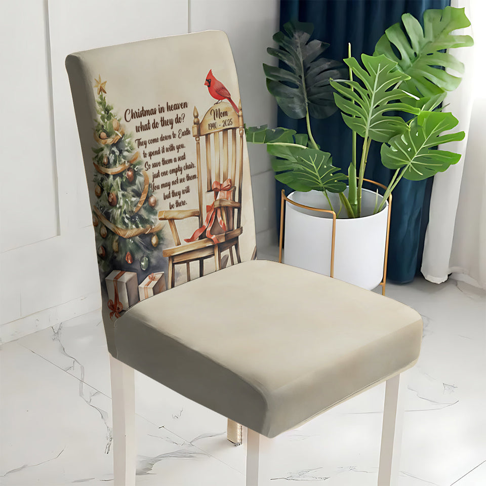 Ensemble de housses de chaises commémoratives personnalisées « Christmas In Heaven Cardinal »
