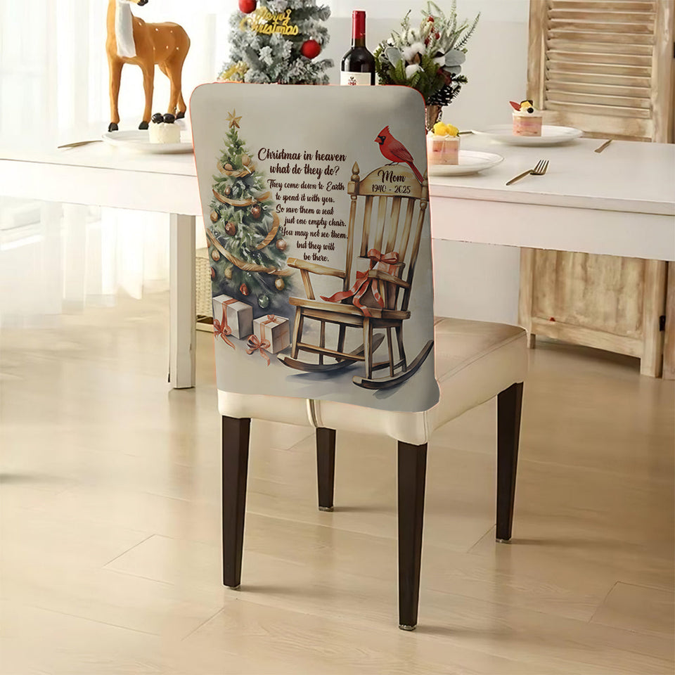 Ensemble de housses de chaises commémoratives personnalisées « Christmas In Heaven Cardinal »