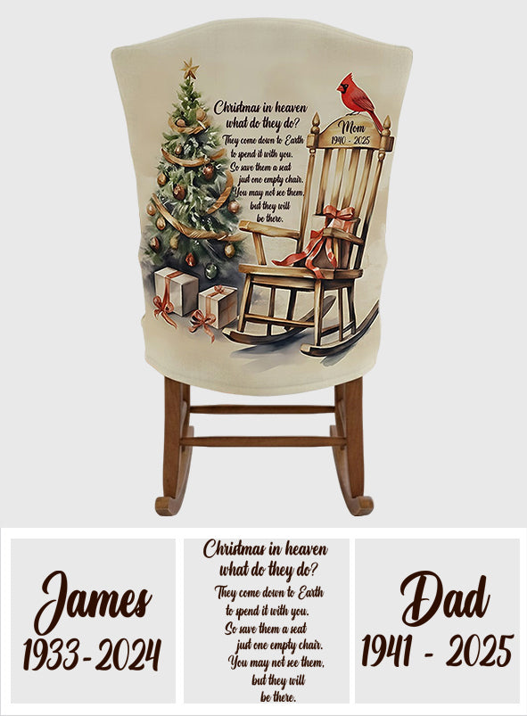 Ensemble de housses de chaises commémoratives personnalisées « Christmas In Heaven Cardinal »