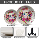 Colorful Hummingbird - Personalized Hummingbird Ceramic Round Plate