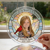 A Piece Of My Heart Is In Heaven - Personalized Memorial Acrylic Puzzle Suncatcher
