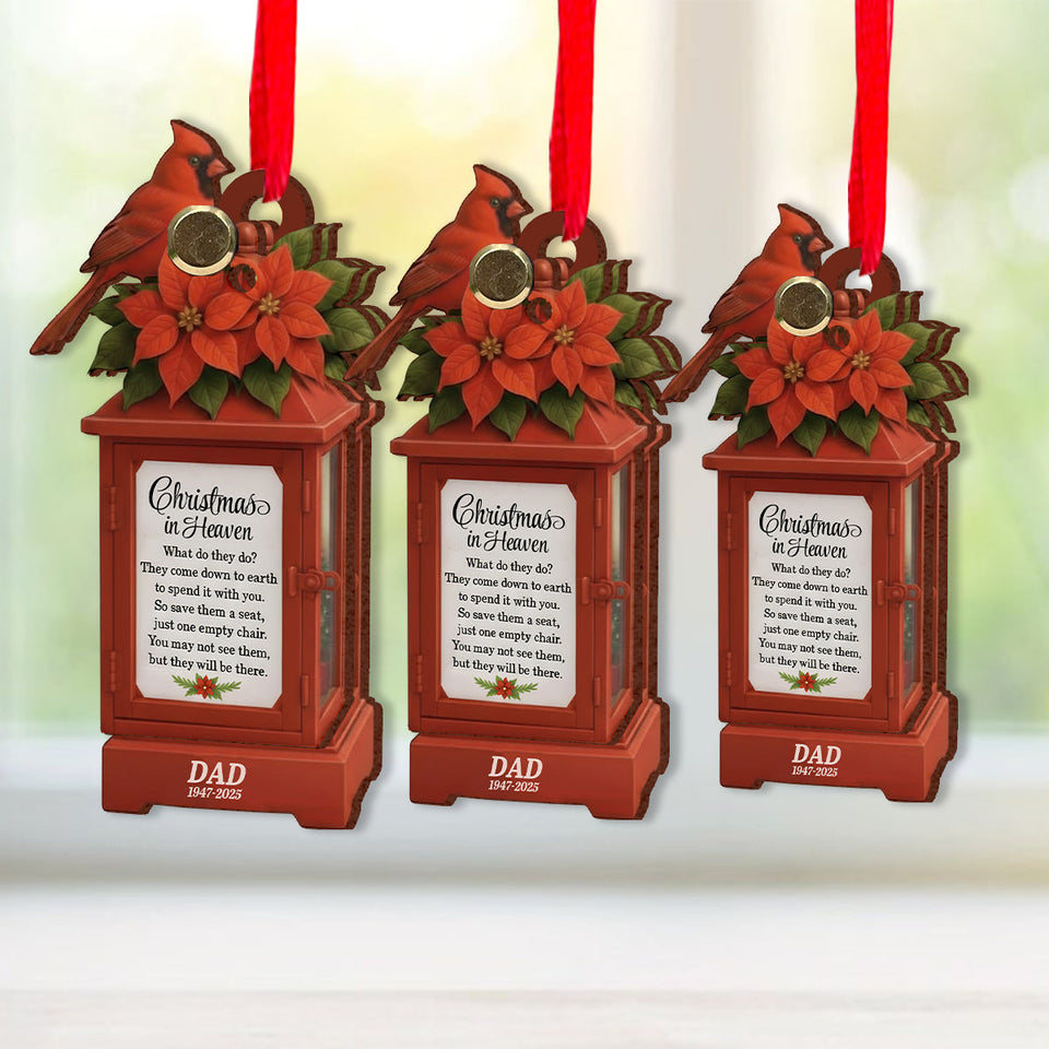 Christmas In Heaven - In Loving Memorial - Personalized Memorial Flip Ornament
