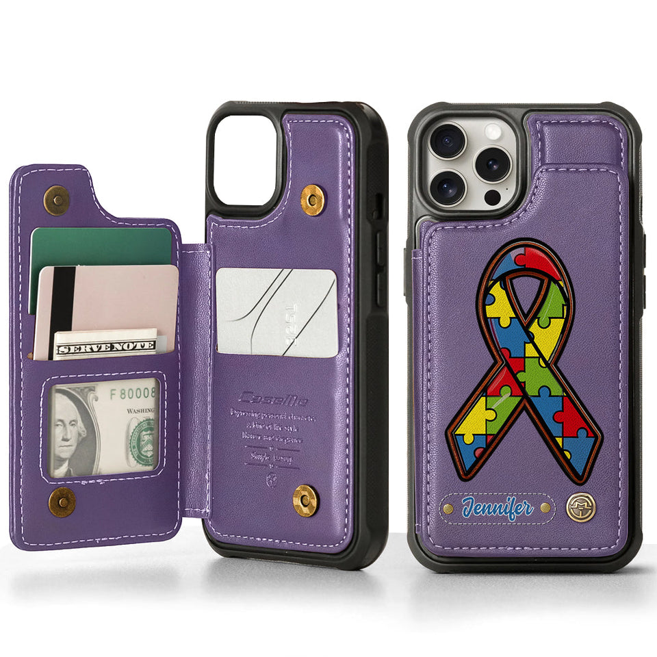 Autism Awareness - Personalized Autism Awareness Wallet Phone Case