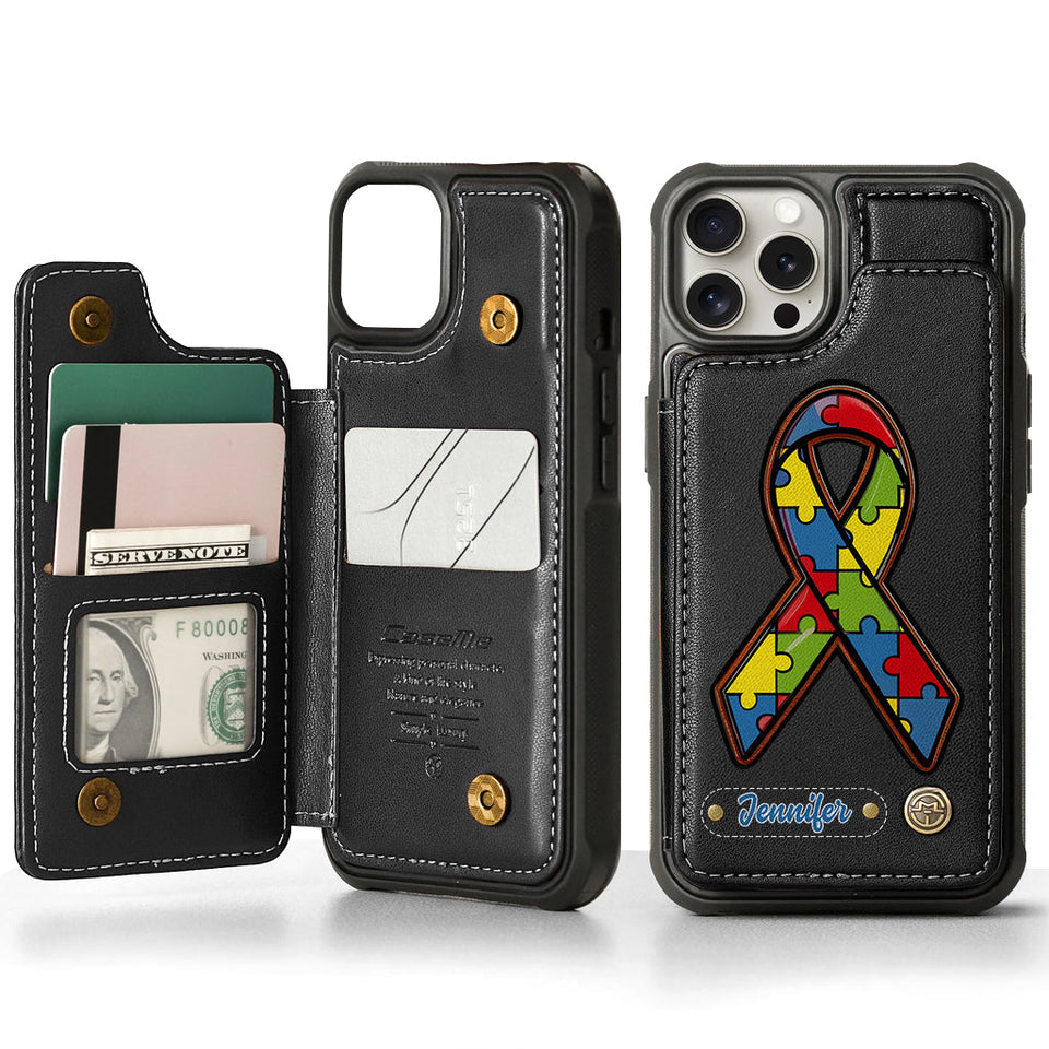 Autism Awareness - Personalized Autism Awareness Wallet Phone Case