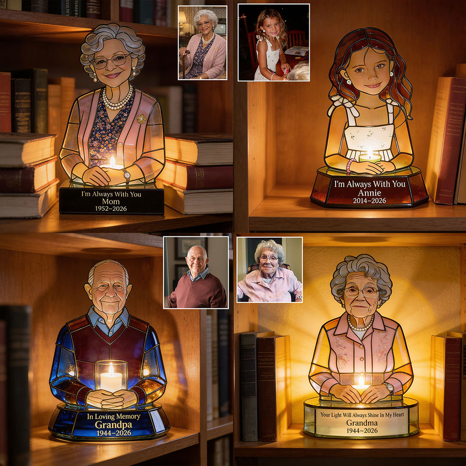 Eternal Glow Memory Candle - Personalized Memorial Candle Holder Sign