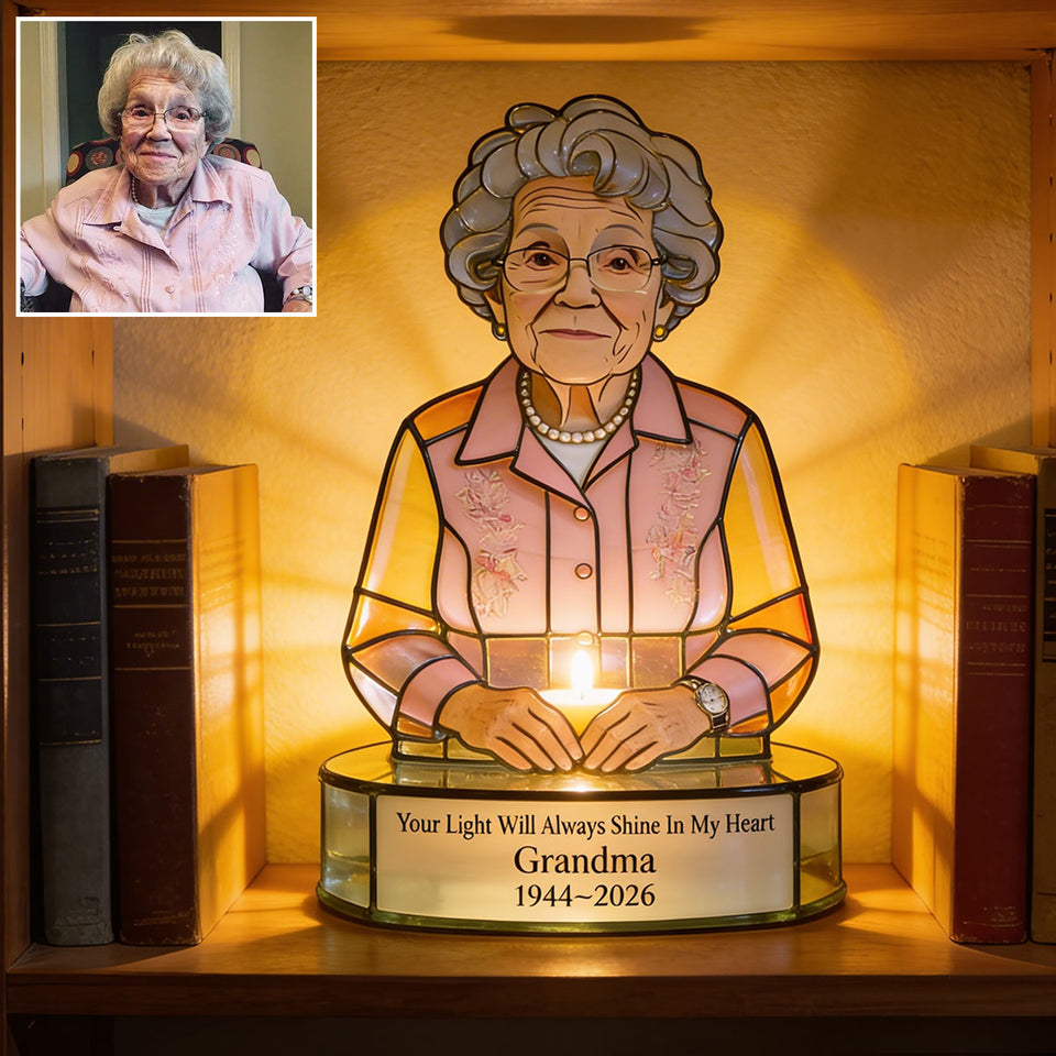 Eternal Glow Memory Candle - Personalized Memorial Candle Holder Sign