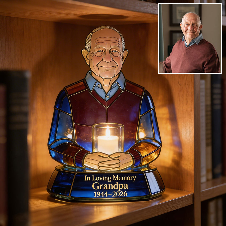 Eternal Glow Memory Candle - Personalized Memorial Candle Holder Sign
